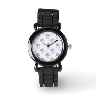 Reloj De Pulsera medusa morada de acuarela