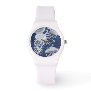 Reloj De Pulsera Medusas en fondo azul marino