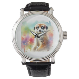 Reloj De Pulsera Meerkat in Light 020924AREF144 - Watercolor