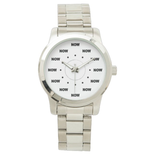 Reloj De Pulsera Mega Guay "NOW" (fondo blanco) #7 (Anverso)