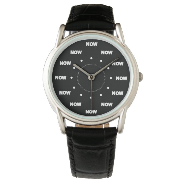 Reloj De Pulsera Mega Guay "NOW" (fondo negro) #6 (Anverso)