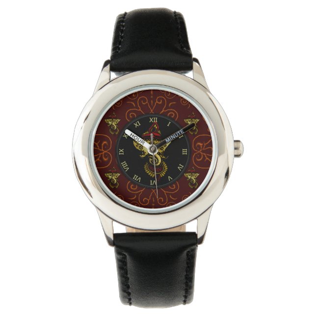 Reloj De Pulsera Mehndi Ganesha (Rojo) (Anverso)