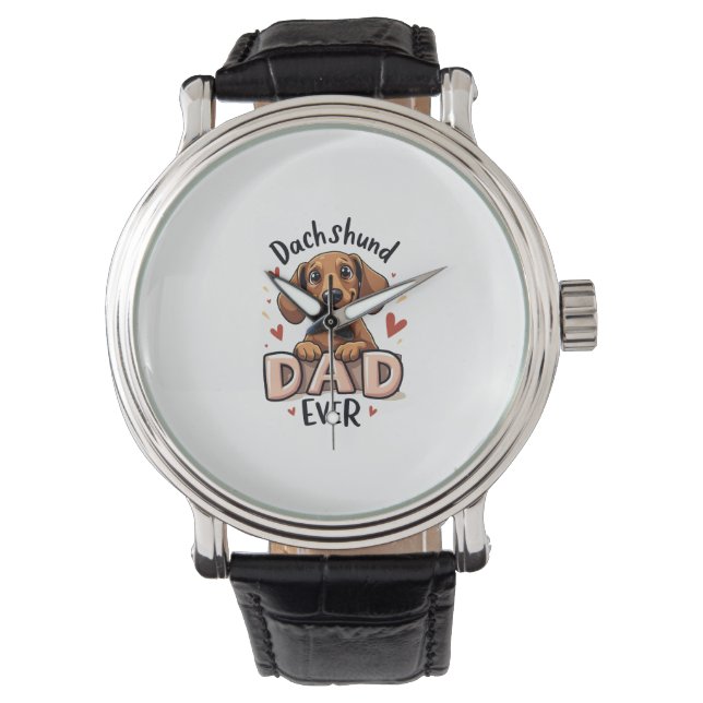 Reloj De Pulsera Mejor Dachshund Dad Ever T Shirt (Anverso)
