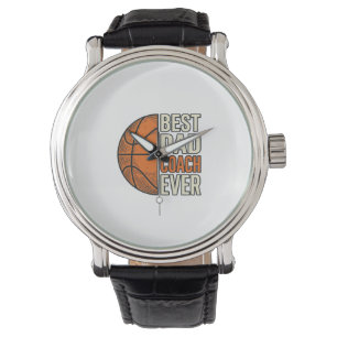 Reloj De Pulsera Mejor Entrenador Papá de Baloncesto Diseño Vectori