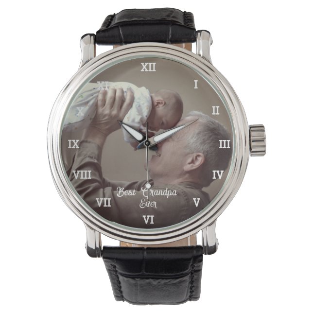 Reloj De Pulsera Mejor foto del abuelo jamás Personalizado crea tu  (Anverso)