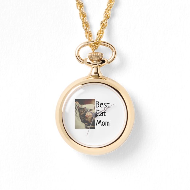 Reloj De Pulsera Mejor gato mamá papá agregar plantilla de regalo d (Anverso)