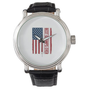 Reloj De Pulsera Mejor Gramps Patriótico Diseño Vectorial Bandera E