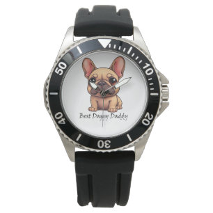 Reloj De Pulsera Mejor Papá Perrito Bulldog Francés Mascota Perro A