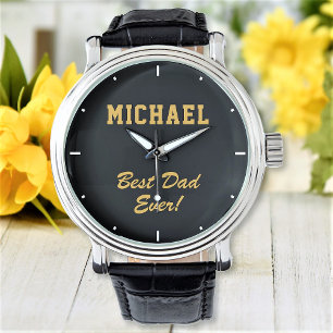 Reloj De Pulsera Mejor Papá Personalizado Elegante Texto Personaliz