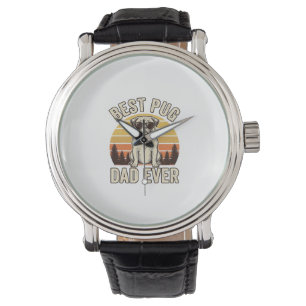 Reloj De Pulsera Mejor papá pug de todos los tiempos Diseño de cami