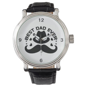 Reloj De Pulsera Mejor papa que nunca fue el bigote del Gorra blanc