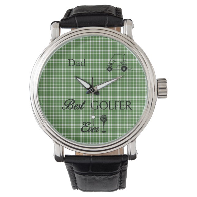 Reloj De Pulsera Mejor Placa Verde Golfer (Anverso)