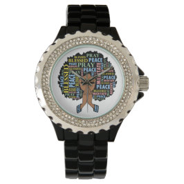 Reloj De Pulsera Melanin, mujer cristiana negra, reza