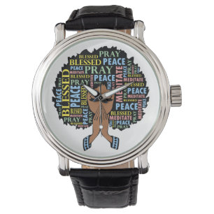 Reloj De Pulsera Melanin, mujer cristiana negra, reza