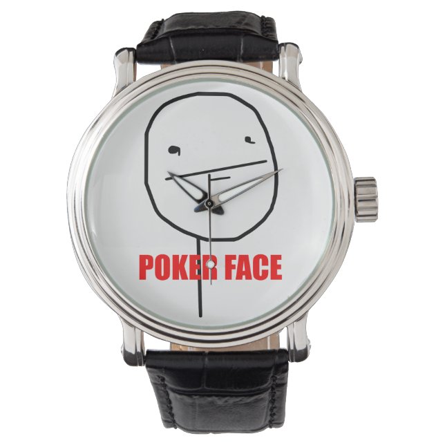 Reloj De Pulsera Meme de cara de póquer (Anverso)