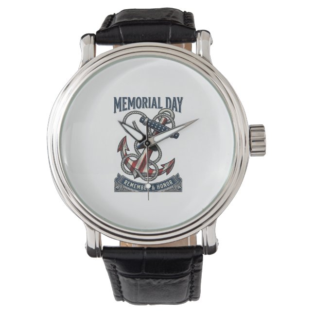 Reloj De Pulsera Memorial Day Anchor Remember Honor Vintage Shirt_1 (Anverso)