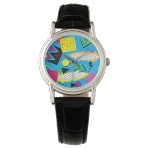 Reloj De Pulsera Memphis Style 80 Resumen Color brillante redondo