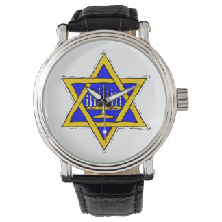 Reloj De Pulsera Menorah Dentro de la Estrella de David
