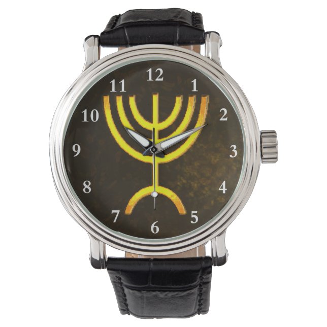 Reloj De Pulsera Menorah Flame (Anverso)