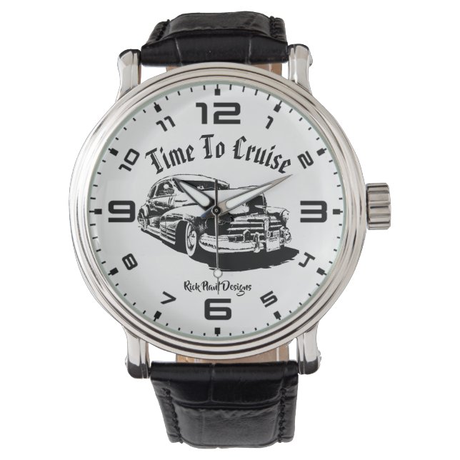 Reloj De Pulsera Menos Tiempo Para Cruzar La Silueta De Coche De Ba (Anverso)