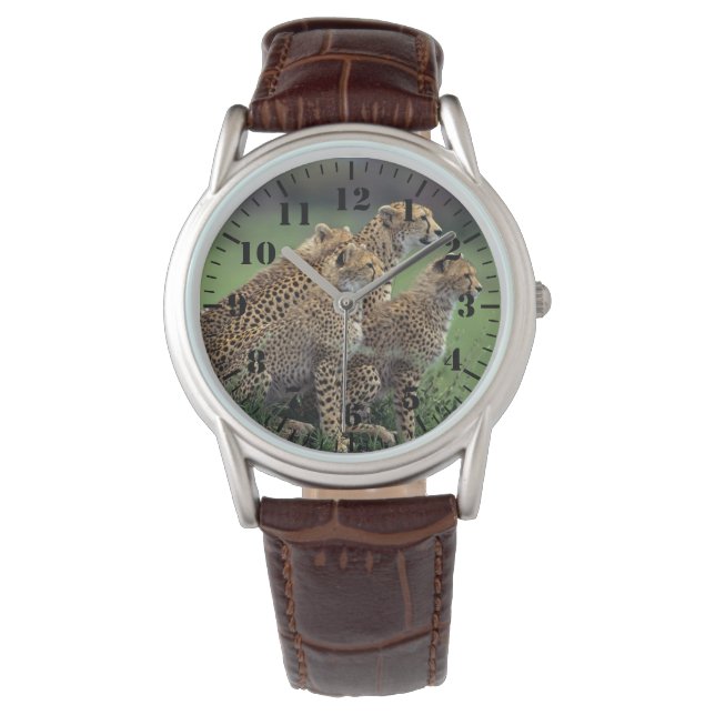 Reloj De Pulsera Mens Classic Watch/Wildlife Cheetah's (Anverso)