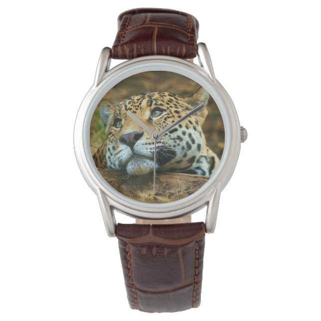 Reloj De Pulsera Mens Classic Watch/Wildlife Leopard (Anverso)