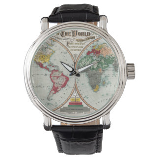 Reloj De Pulsera Men's Missonary World Map Watch