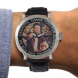Reloj De Pulsera Mensaje de agradecimiento al abuelo y foto