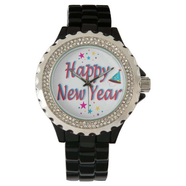 Reloj De Pulsera Mensaje Feliz Año Nuevo (Anverso)