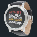 Reloj De Pulsera Mentiras de odio contra Trump y fascismo resisten<br><div class="desc">Mentiras de odio contra Trump y fascismo resisten contra Trump 86 47</div>