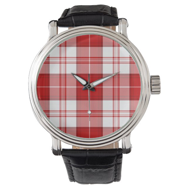 Reloj De Pulsera Menzis tartán platillos rojos (Anverso)