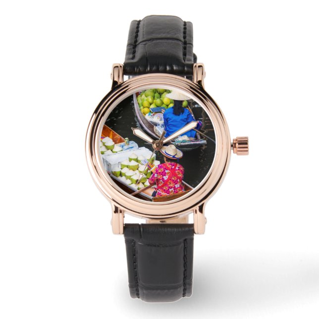 Reloj De Pulsera Mercado flotante en Bangkok (Anverso)