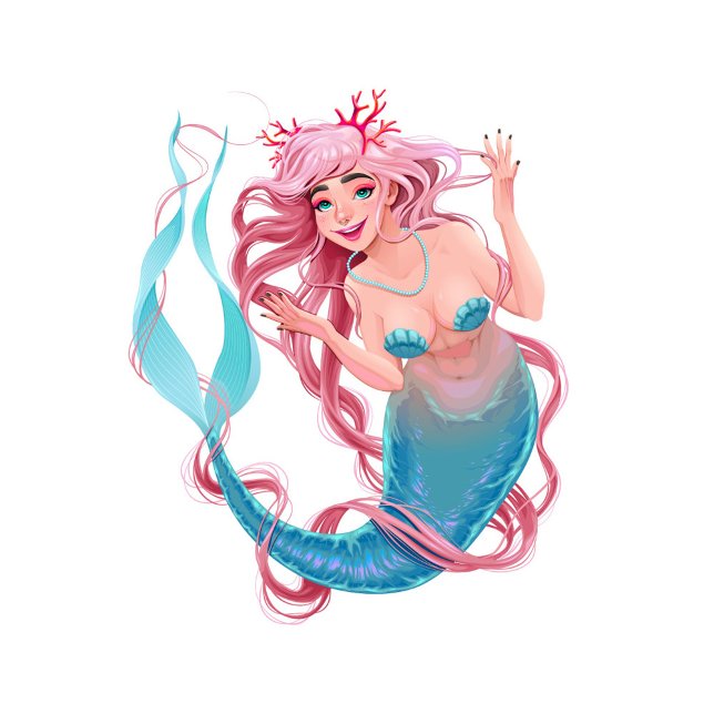 Reloj De Pulsera Mermaid (Illustration of a smiling white mermaid.)