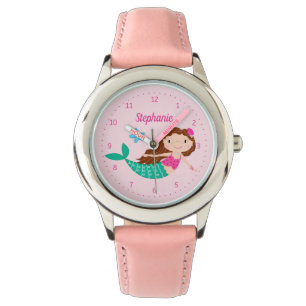 Reloj De Pulsera Mermaid Cute Pink Personalizado