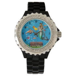 Reloj De Pulsera Mermaid subacuático Treasure Hunt Fantasy Blue
