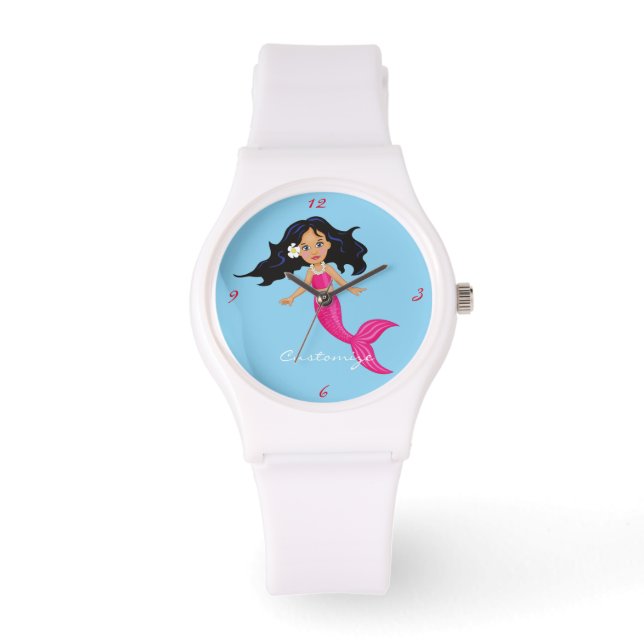 Reloj De Pulsera Mermaid Thunder_Cove de cola rosa (Anverso)