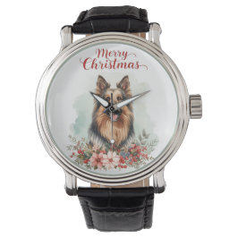 Reloj De Pulsera Merry Christmas Dog Holiday Gift Wrist Watch