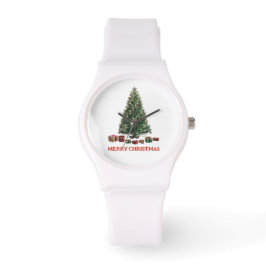 Reloj De Pulsera Merry Christmas. Tree (design 1) with gifts