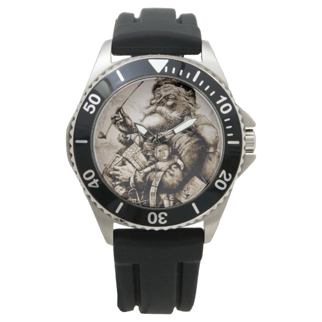 Reloj De Pulsera Merry Old Santa Claus (Anverso)