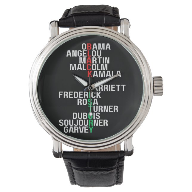 Reloj De Pulsera Mes de la Historia Negra Melanin King Reina Sista  (Anverso)