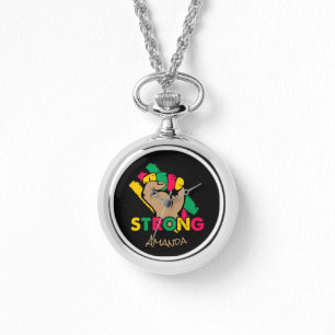 Reloj De Pulsera Mes de la Historia Negra Puño Fuerte Personalizado