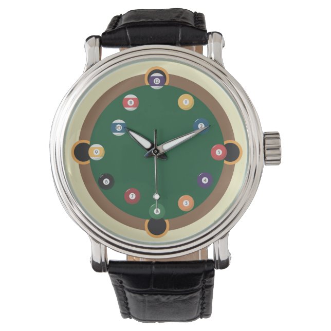 Reloj De Pulsera Mesa de billar divertida (Anverso)