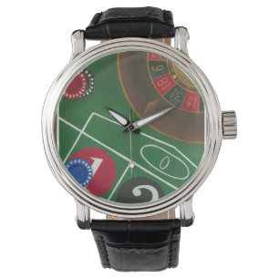 Reloj De Pulsera Mesa de ruleta con patas y rueda