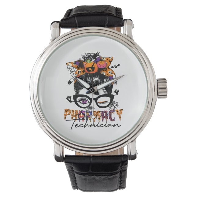 Reloj De Pulsera Messy Bun Technician Farmacy Halloween Party (Anverso)