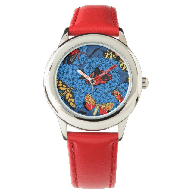 Reloj De Pulsera Metas en la hidrangea azul (Anverso)