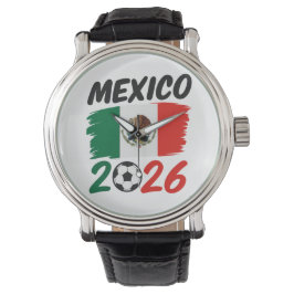 Reloj De Pulsera Mexico 2026 Soccer Fan Design with Football