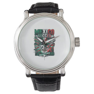 Reloj De Pulsera México Fútbol Esqueleto Delantero Naciones Premium