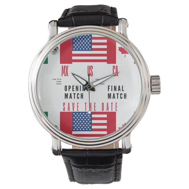 Reloj De Pulsera Mexico USA Canada Wristwatch | 2026 Match Days (Anverso)