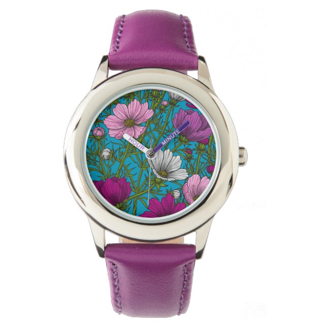 Reloj De Pulsera Mezcla de cosmos en azul (Anverso)