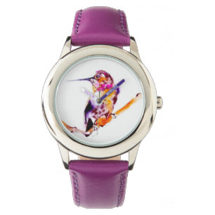 Reloj De Pulsera Mi impresión del colibrí de la ramita